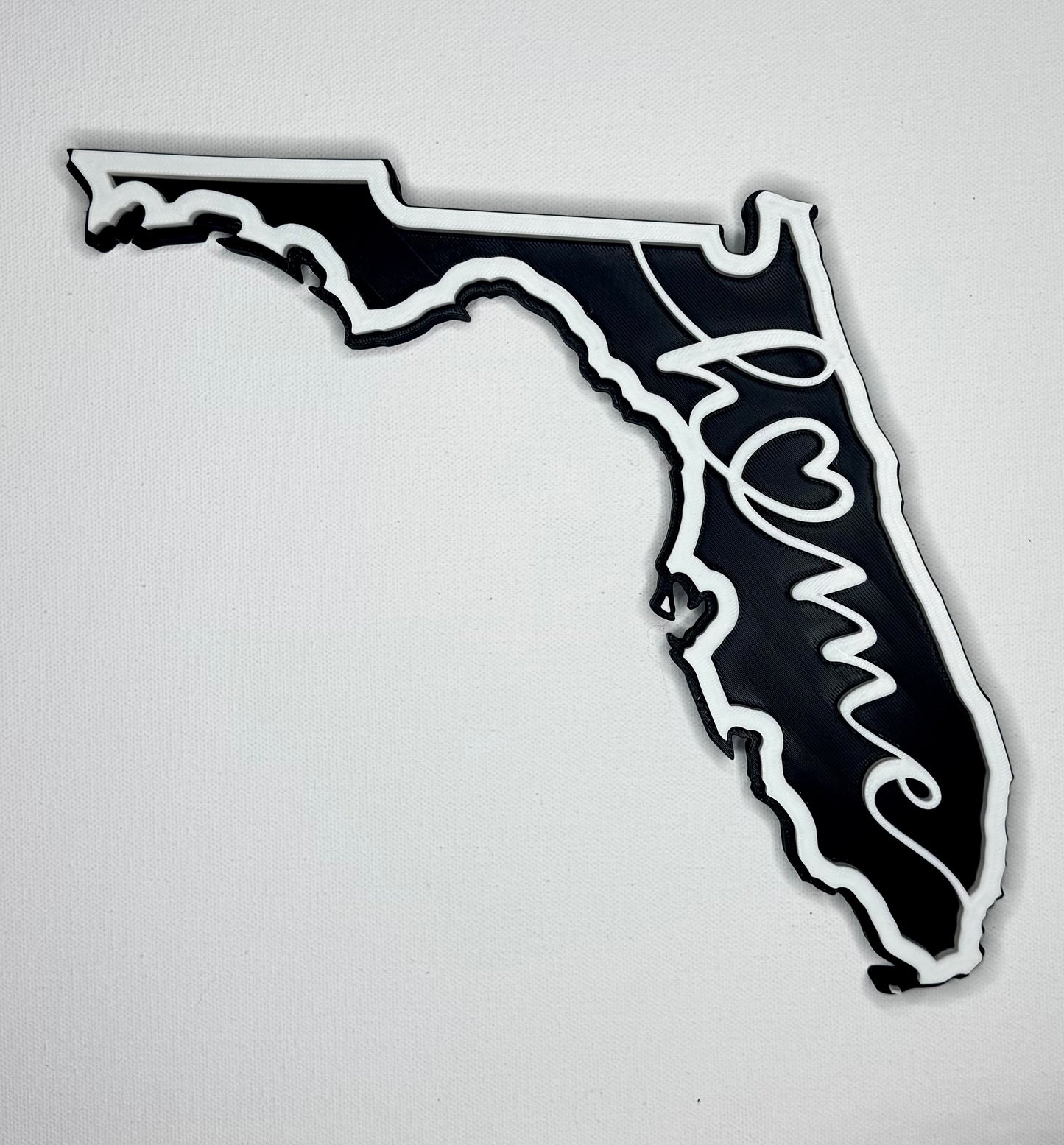 Florida "Home" Wall Art | State Outline Decor | Black &amp; White Modern Home Sign | Florida Gift | Housewarming Present | Home State Love